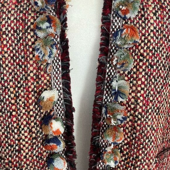 Zara Tweed Pom Pom Blazer Multicolor - Picture 4 of 6